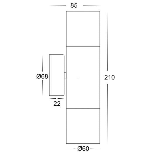 Tivah Antique Brass Up & Down Wall Light Tri-Colour Havit Lighting - HV1095T-HV1097T - Mases LightingHavit Lighting