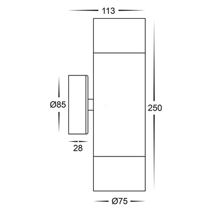 Tivah Maxi Up/Down LED Wall Light CCT in Black Havit Lighting - HV1028T - Mases LightingHavit Lighting