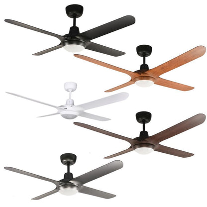 Ventair SPYDA-50-LIGHT - 4 Blade 1250mm 50" Fully Moulded PC AC Ceiling Fan With 20W LED Light - Mases LightingVentair