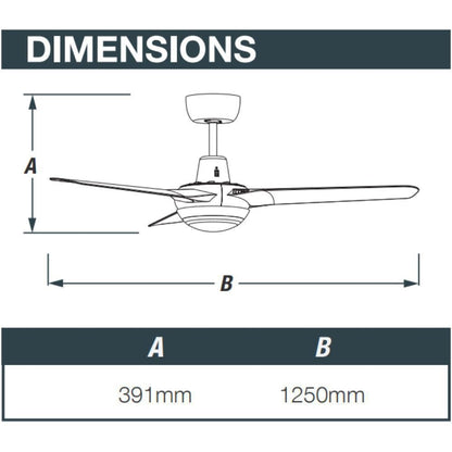 Ventair SPYDA 62" (1570mm) AC Ceiling Fan With 20W LED Light - Mases LightingVentair