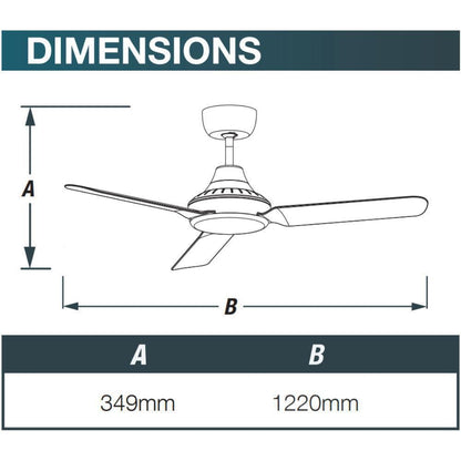 Ventair STANZA-48 - 3 Blade 1220mm 48" AC Ceiling Fan - Mases LightingVentair