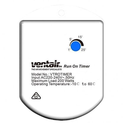 Ventair TIMER-EXHAUST-FAN - 200W Fixed Run On Timer - Mases LightingVentair