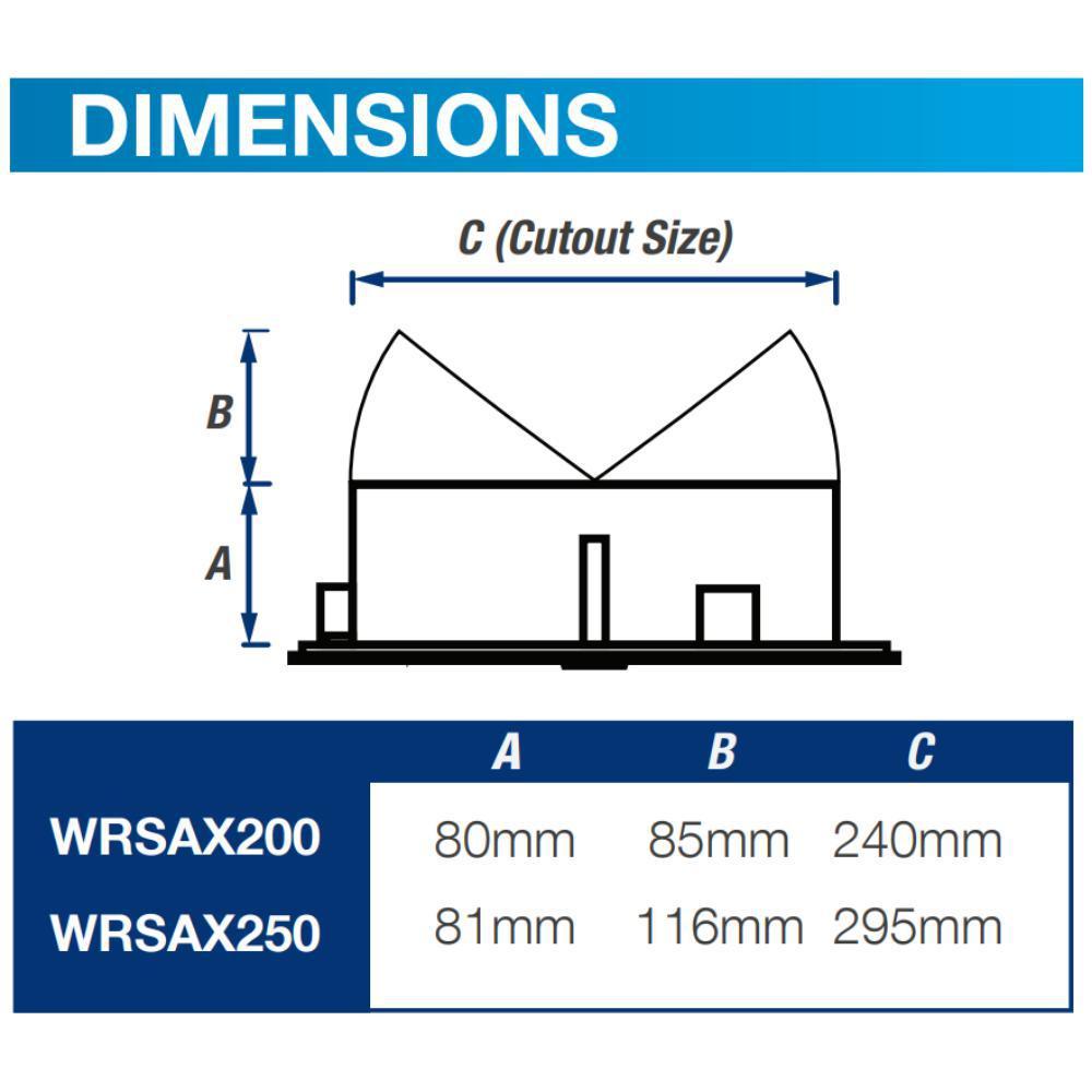 Ventair ULTRAFLO-200/250 - 200/250mm High Airflow Ceiling Exhaust Fan - Mases LightingVentair