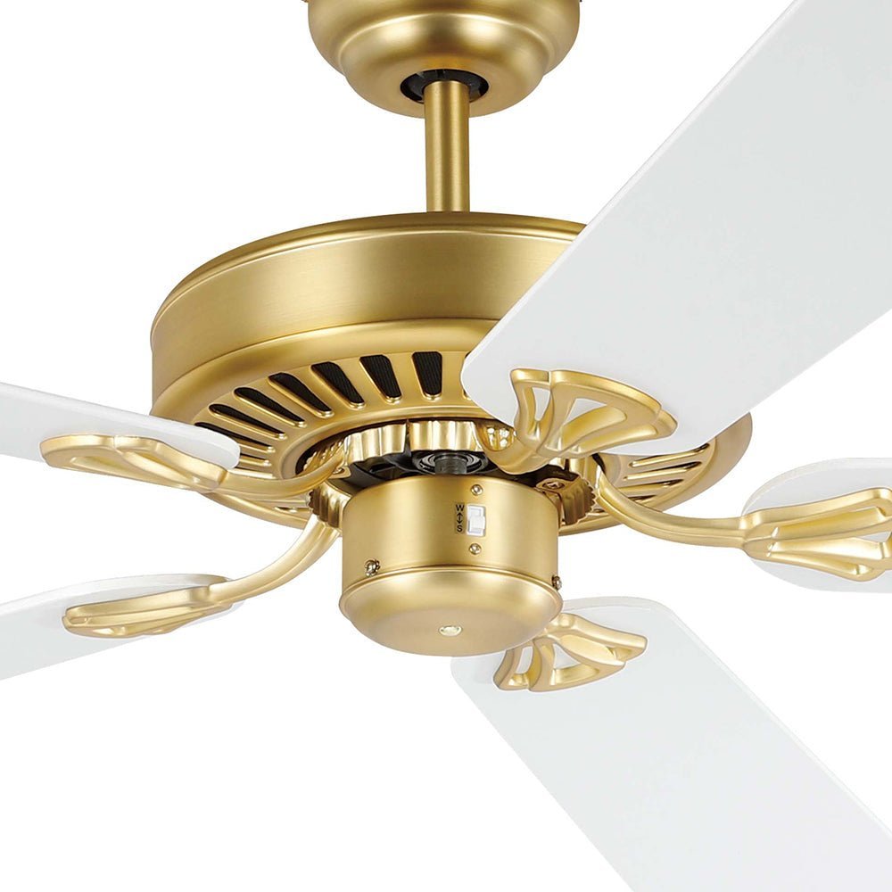Waikiki 52" AC Fan Brushed Brass / White Blades - 20518111 - Mases LightingEglo