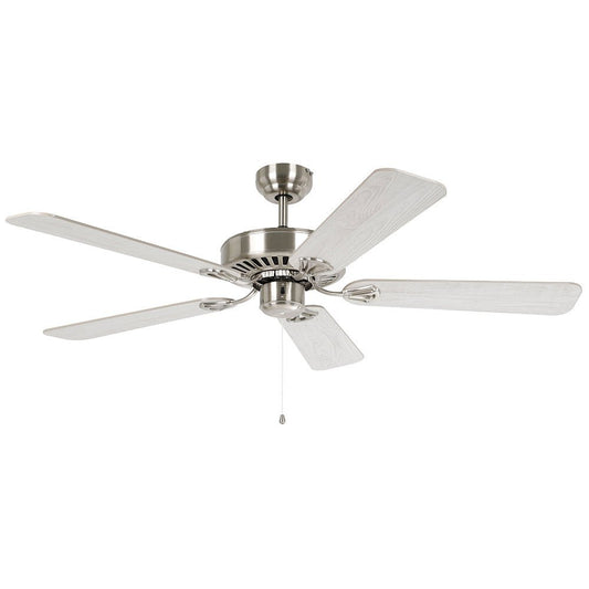 Waikiki 52" AC Fan Satin Nickel / Oak Blades - 20518108 - Mases LightingEglo
