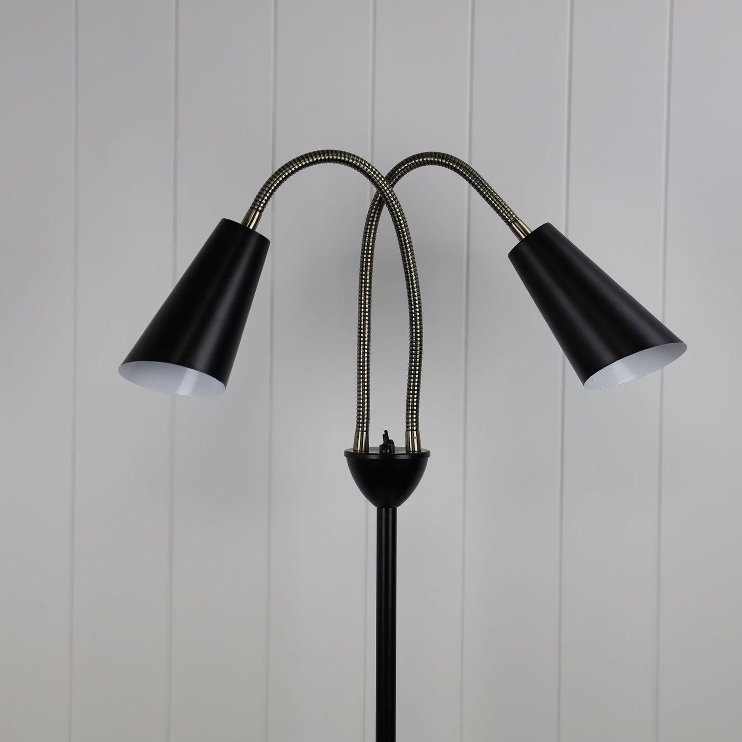 Walt 2 Light Floor Lamp Black & Antique Brass - SL98812AB - Mases LightingOriel Lighting