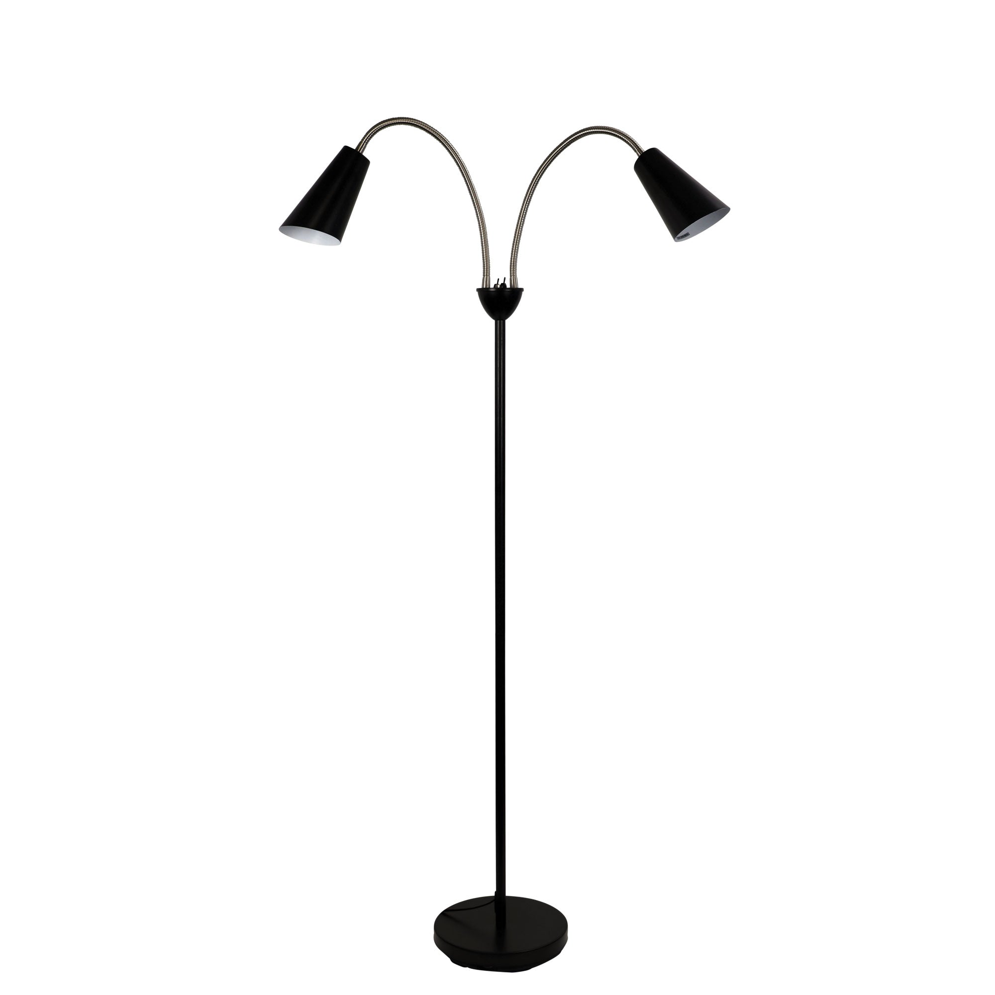 Walt 2 Light Floor Lamp Black & Brushed Chrome - SL98812BC - Mases LightingOriel Lighting