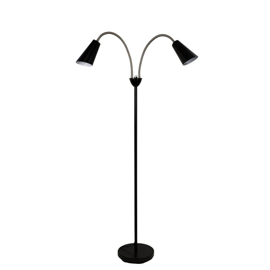Walt 2 Light Floor Lamp Black & Brushed Chrome - SL98812BC - Mases LightingOriel Lighting
