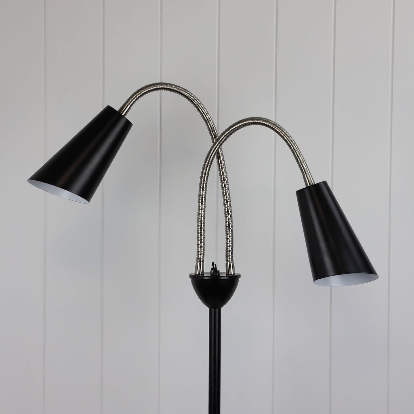 Walt 2 Light Floor Lamp Black & Brushed Chrome - SL98812BC - Mases LightingOriel Lighting